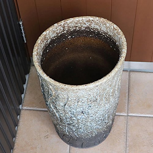 Amazon｜信楽焼 窯肌波彫り傘立て しがらき焼 笠立て 陶器 おしゃれ kt