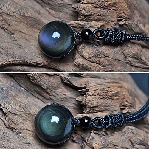Obsidian Necklace, Rainbow Obsidian Necklace Men Women Couple Black Pendant Necklaces Real Raw Natural Stone Talisman Obsidiana Negra Original Gotland Amuleto Protector Amulet4