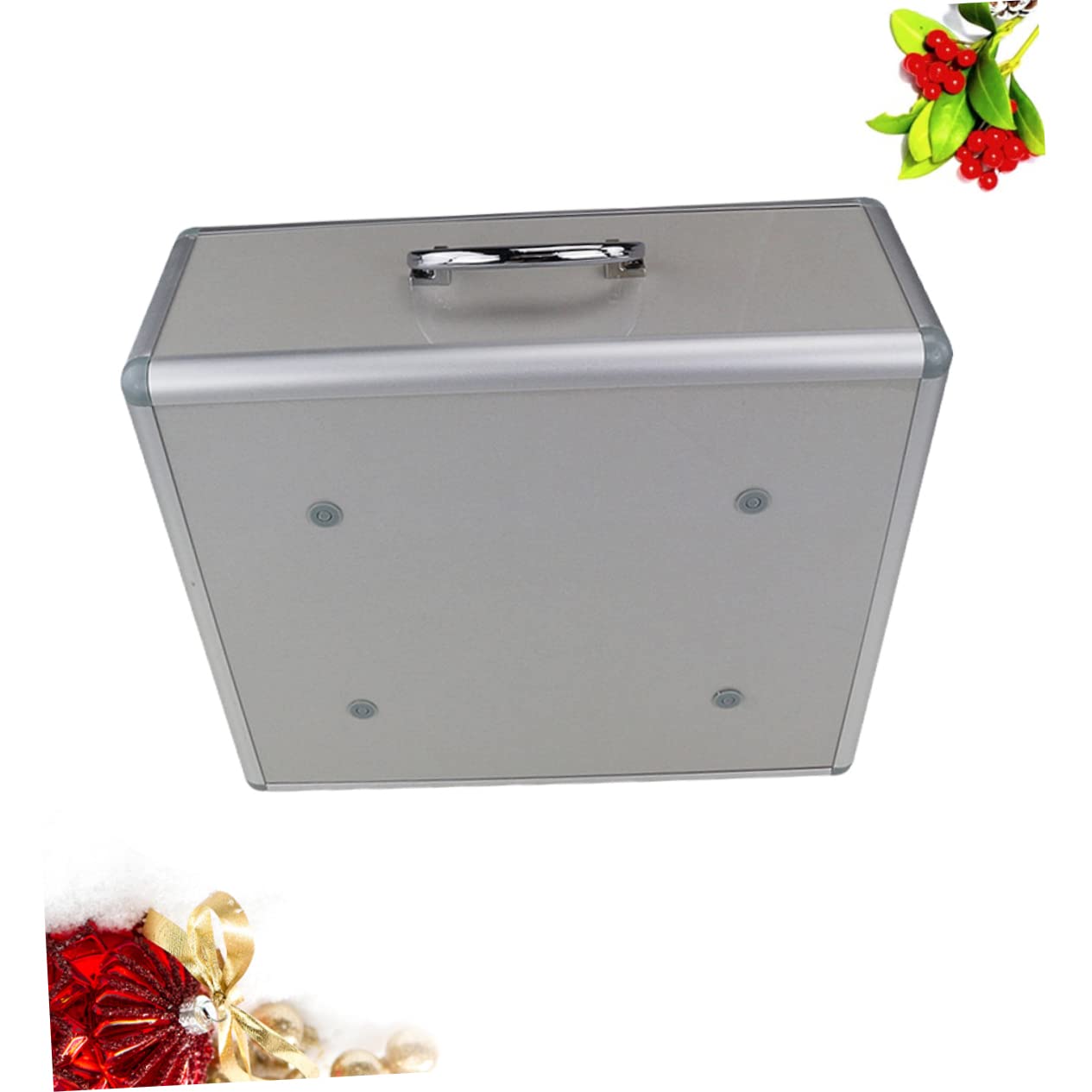 Healvian Botiquín de Emergencia Portátil Plata Triple Compartimento y Tapa | Aleación de Aluminio, Plástico y Madera, Diseño Bloqueable, Uso en Casa y Viaje, para Niños