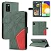 Produktbild Hülle für Samsung Galaxy A03S Handyhülle Lederhülle Premium PU Flip Case für Galaxy A03S Hüllen Stoßfeste Klappbare Standfunktion Kartenfach Magnet Schutzhülle mit Samsung A03S (Grün,A03S)