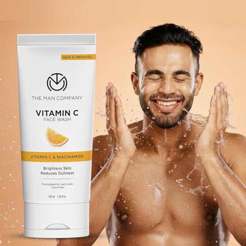 Image of The Man Company Vitamin C Gel Face Wash For Man | Brightening | Glowing Skin | Vitamin C & Niacinamide | Hydrates | Gentle Deep Cleanse | Controls Excess Oil | Suitable For Oily, Dry & Sensitive Skin 100ml - Pack of 2