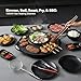 OVENTE Electric Hot Pot and Grill Combo, 2-in-1 Portable Countertop Cooker with Temperature Control Perfect for Korean BBQ, Shabu Shabu and Soup with Free Strainer, Chopsticks and Tong, Black GH10133B
