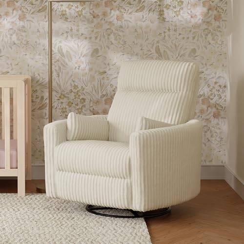 Image of DaVinci Atlas Upholstered Recliner & Swivel Glider, Cream Cozy Corduroy