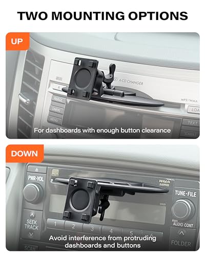 Image of 1Zero CD Slot Mount for CarPlay Screen, 360 Rotation Tool-Free Installation CarPlay CD Mount Compatible with 7-11 Inch Portable Car Play Screens & GPS Navigation