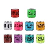 Andowns 50Pcs 2024 2025 Multicolor Pigeon Foot Ring with Word Foot Ring Durable Bird Ring Pet Bird Marking Ring Bird Supplies (2025,Maroon)