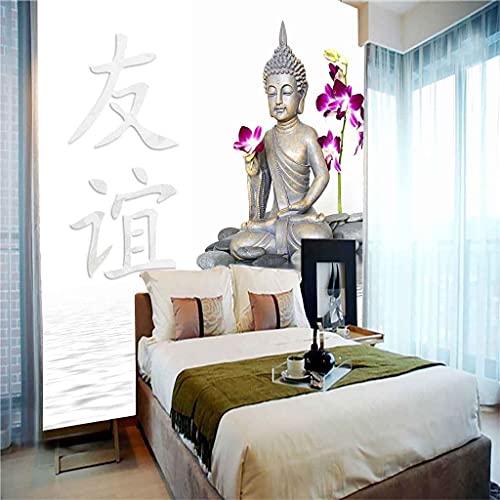 Papier peint moderne Bouddha 3D auto-adhésif géant pour salon et chambre