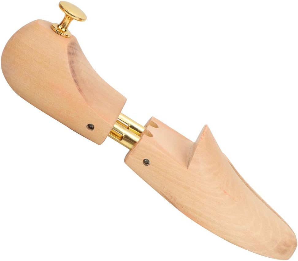 Fafeicy 2Pcs Wooden Shoe Trees, Adjustable Stretcher with Stainless Steel Spring for Mens Shoe Shaping