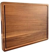 X-Large Cutting Board Wood for Kitchen, 20x15x1" Reversible Large Wooden Chopping Board Charcuter...