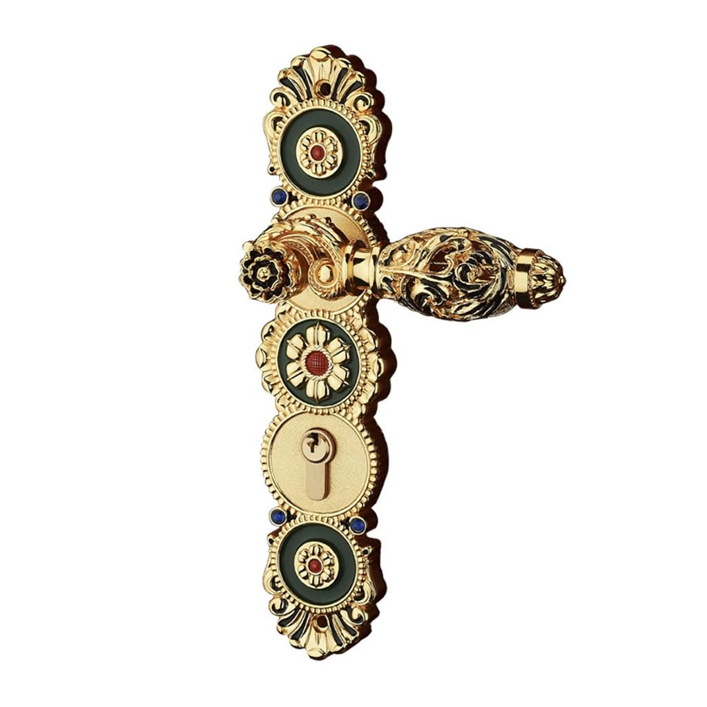 Serrure de porte dorée chic en bois de chalet
