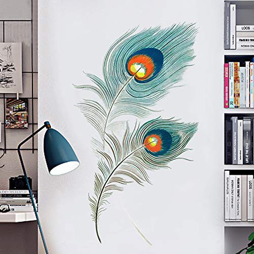 Covpaw® Wall Stickers Peacock Feather Home Decor Lobby All Room Decal Removable Living Room Bedroom Corridor Stair #TOP3
