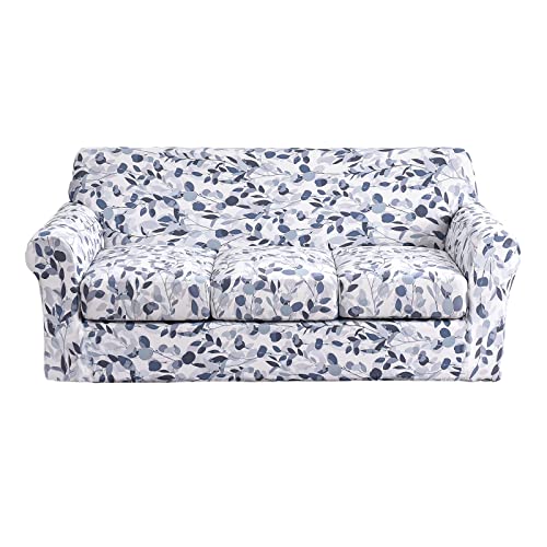 Gostady Stretch Sofa Slipcover 4 Pieces Sofa Cover Couch Cover Couch Slipcover For 3 Cushion Couch Soft Washable Printed Furniture Protector Covers With Elastic Bottom For Kids, Dogs And Cats (L 04) #TOP2