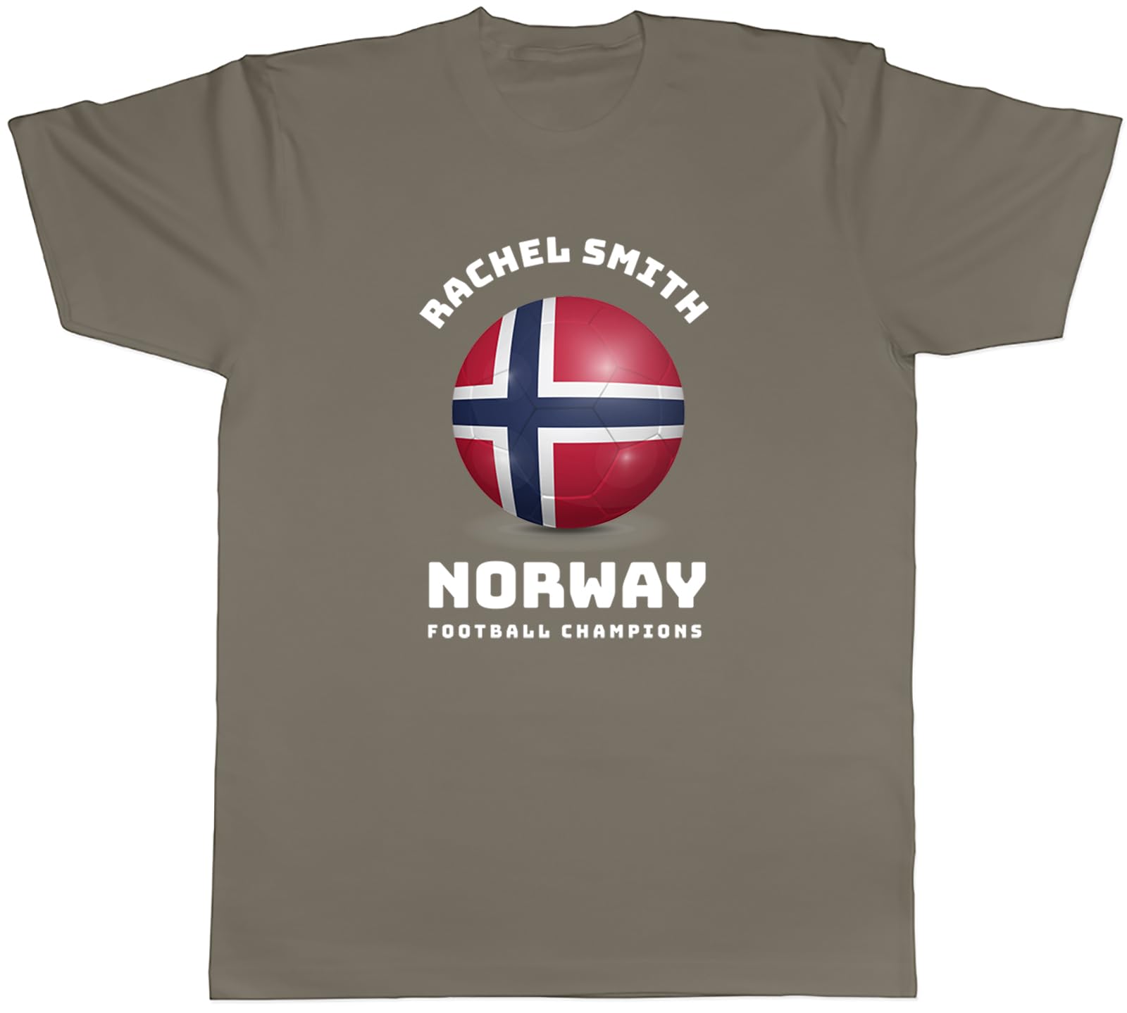 Shopagift Personalised Norway Flag Football Supporters Fan Mens T-Shirt Tee Grey