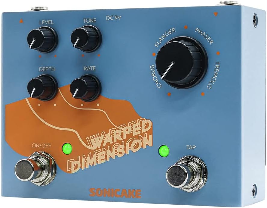Digital Modulation Effects Guitar Pedal Multi Effects Pedal 4 Mode of Chorus, Flanger, Phaser & Tremolo Warped Dimension