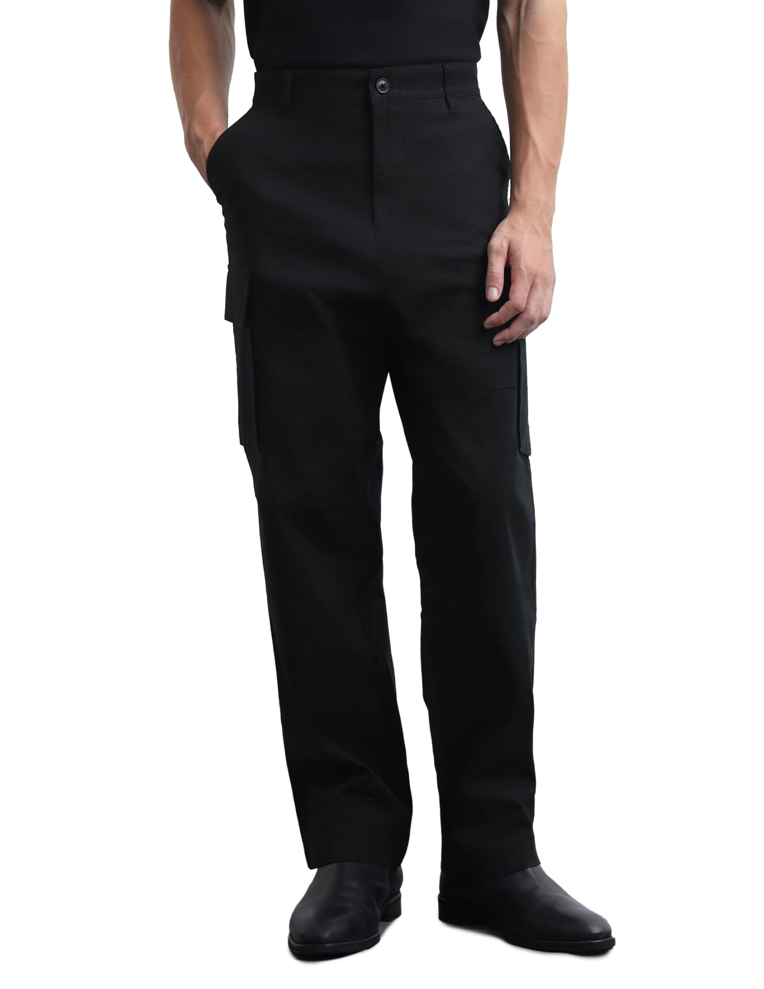 flying machine Men's Loose Fit Cargo| Solid | Mid Rise | Cargos for Man-picture-42