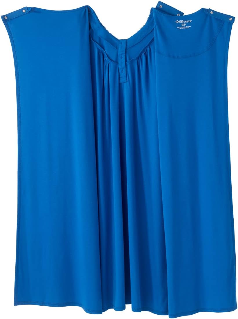 Silverts Open-Back Hospital Gowns for Women - Comfortable, Dignified, Easy Dressing for Seniors & Patients - Lace Trim - Image 3