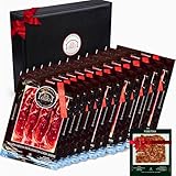 Jamon LOS CALVO Lote Loncheado Paleta Iberica Cerdo Pata Negra | Maletín Paletilla Bellota 12 Sobres 960Gr + 200Gr Virutas y Tacos del Jamón Deshuesado de Regalo Embutidos Gourmet España 50% Ibérico