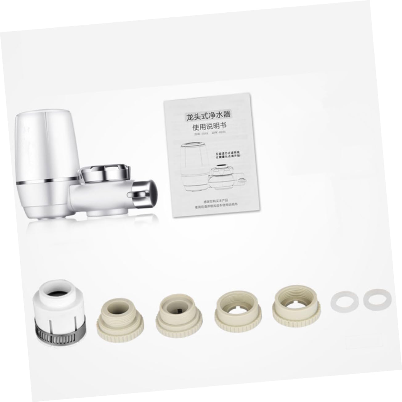 Filtro de Grifo de Cocina Purificador de Agua Cerámica Blanco | 2 Filtros de Repuesto, Diseño de 7 Capas, Cuerpo Abs Resistente y Gran Caudal