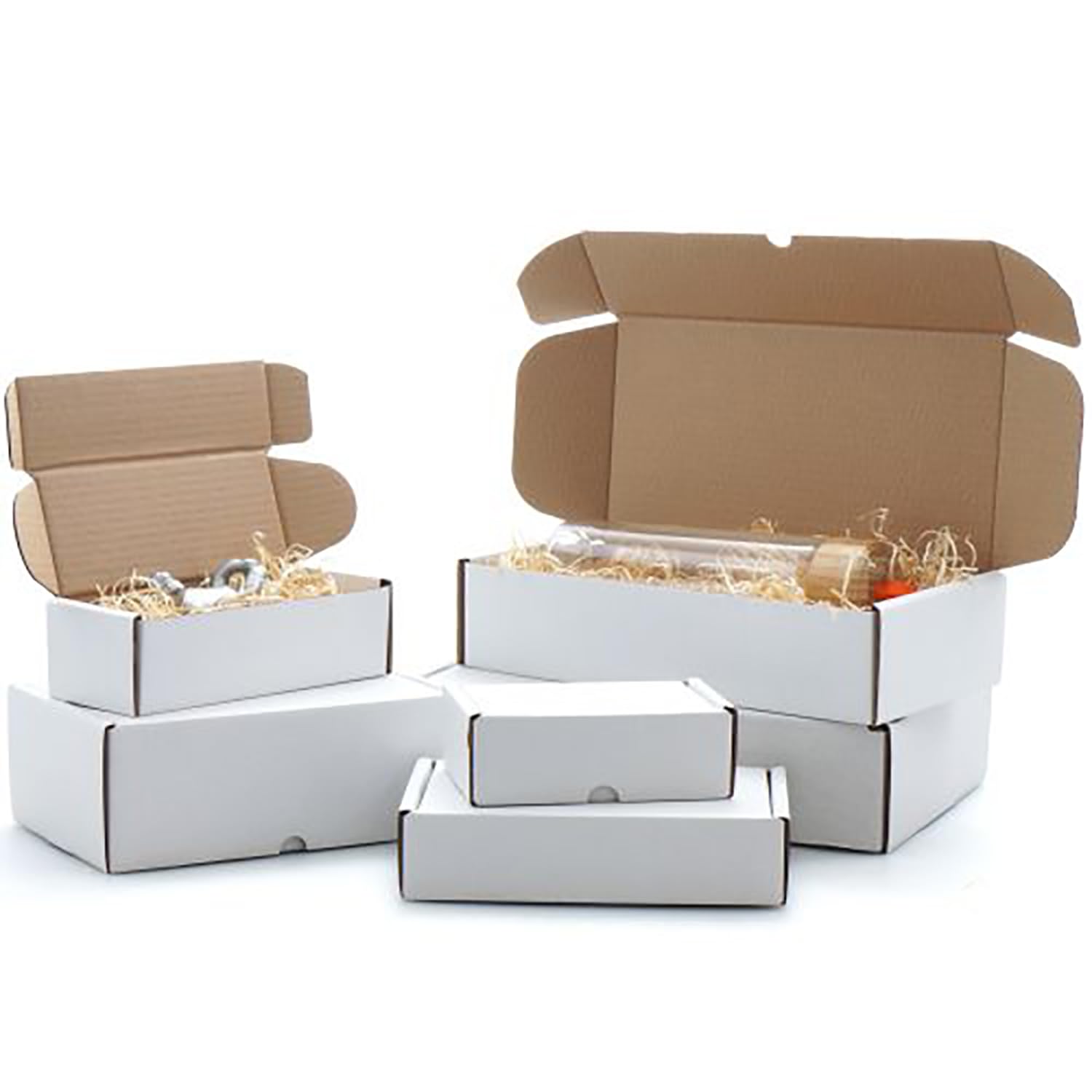 White Cardboard Box - Kraft Corrugated Mailing Shipping Boxes Small Postal Gift Mailer (160x120x100mm Pack of 50)