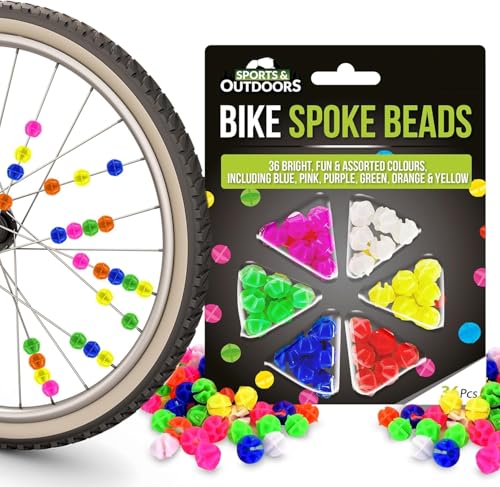 Qatao 36 Pcs Bike Spoke Beads | Multicoloured Bicycle Spokey Dokeys | Plastic Clip Wheel Spokes Decorations | Bike Accessories For Kids Girls And Boys(Random Color) cover