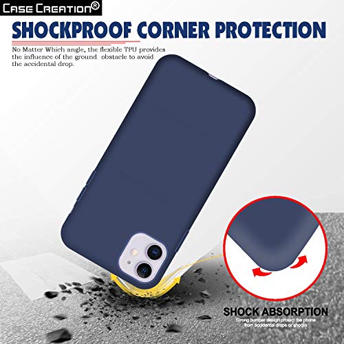 Image of Case Creation Luxurious og Series for Apple iPhone 11 case Cover,Anti-Dirty Slim case Frosted Matte Cute Candy TPU Raised Bezel (Splash of Color) Back Cover for iPhone 11 -Navy Blue