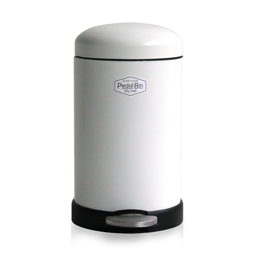 Amazon｜藤栄 ペダル式ゴミ箱 ホワイト 12L サイレントクローズ