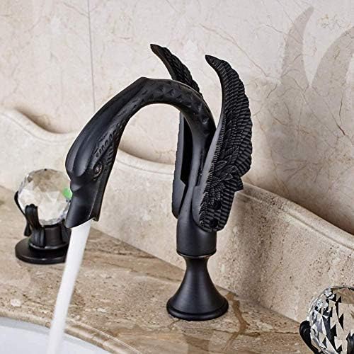Mitigeur d'évier bronze huilé pour cuisine de charme et manettes cristal