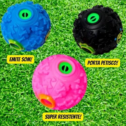 Brinquedo Para Cães Porta Petisco Bola Interativa Pet Apito Brinquedo Pet 10 cm.