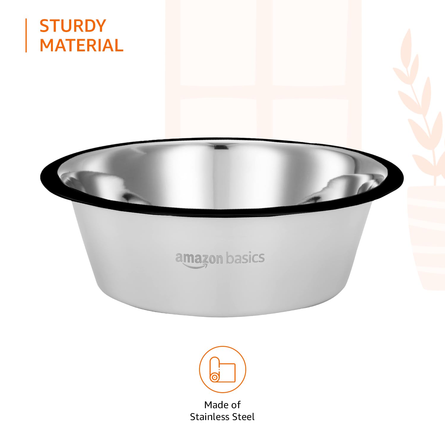 Amazon Basics Adjustable Double Diner for Pet Food and Water | 1500 ml Each | Two Removable Stainless Steel Bowls | Cat and Dog Food Bowl | Adjustable Height | Extra Rubber Support | H-Base