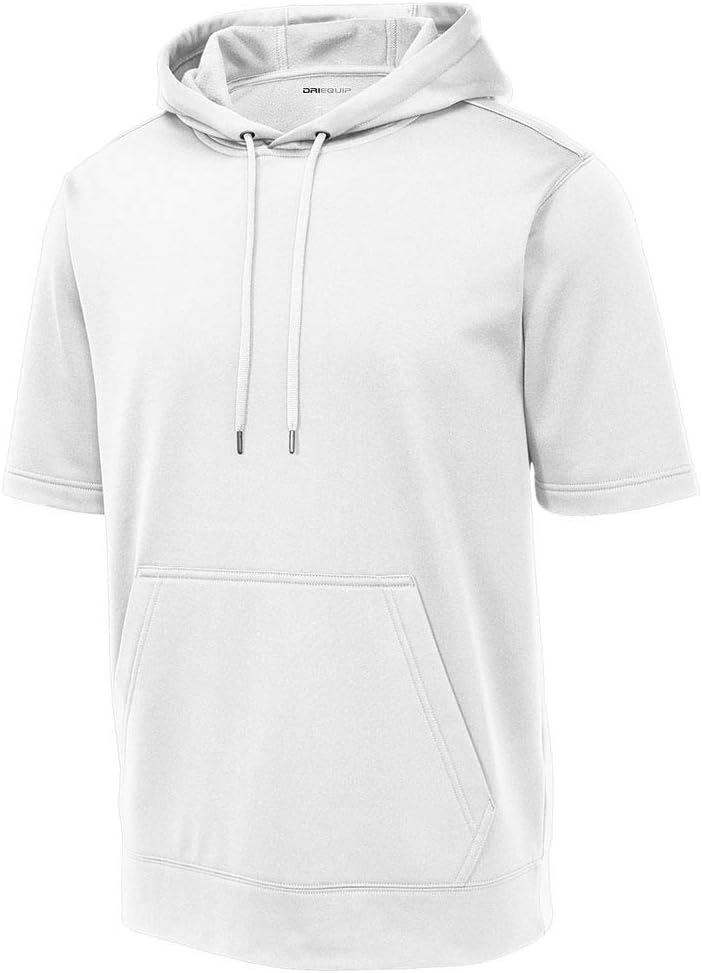 DRIEQUIP Mens Moisture Wicking Fleece Short Sleeve Hoodie Sizes XS-4XL