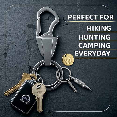 Image of Storite Heavy Duty Metal Carabiner Keychain with Swivel Key Ring, Premium Key Holder for Car, Home & Office Keys