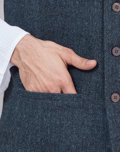 Veste Nehru homme vêtement bleu texturé confortable taille 42