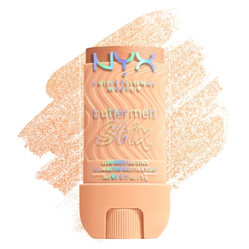 NYX Professional Makeup Buttermelt Highlighter Stix - Stick onctueux - Effet glowy - Texture ultra-fondante - Tenue 8H - Fini naturel sans effet gras - Teinte : Let Me Melt