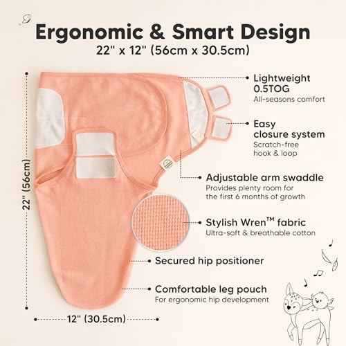 Image of 3-Pack Organic Swaddles for Newborns, Baby Swaddles 0-3 Months (Vivacious) | Newborn Swaddle Sleep Sacks, Soft Cotton, Infant, Baby Swaddle Wraps, Girls, Boys, Large Hook & Loop Closure