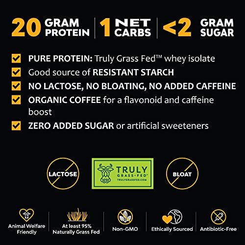 Marigold High Protein Coffee - Pumpkin Spice Latte, 20G Grass Fed Whey Protein Isolate, Energy & Workout Boost Coffee, Organic Espresso, Non-Gmo, 1 Net Carb, 101 Calories, 1 Lb Bag, 15 Servings #TOP1