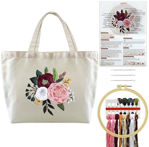 Turmaster Embroidery Kit,Kit de broderie avec Canvas Tote Bag,Kit...