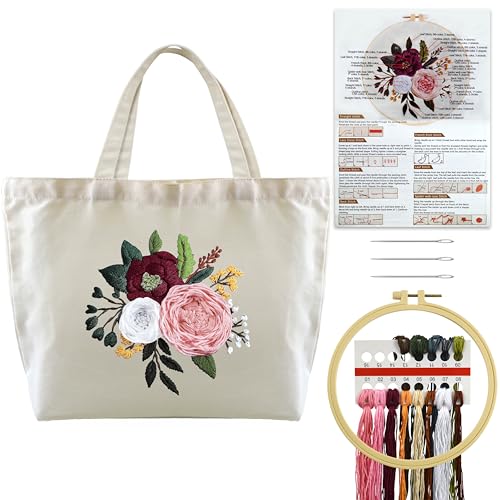 Turmaster Embroidery Kit,Kit de broderie avec Canvas Tote Bag,Kit...