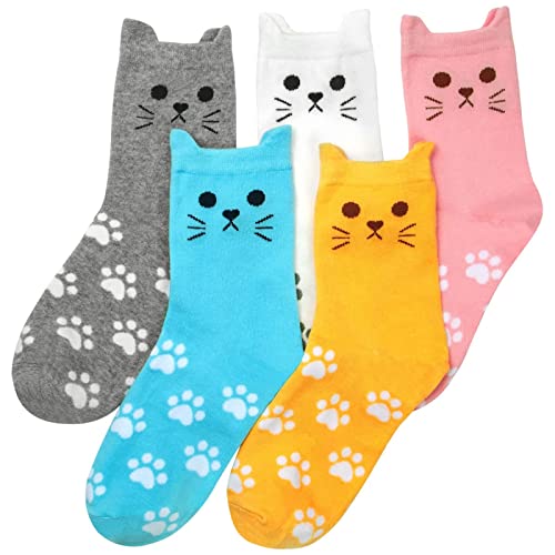 Image of Chalier Womens Funny Socks Cozy Cute Printed Patterned Fun Socks Novelty Cat Dog Socks for Women