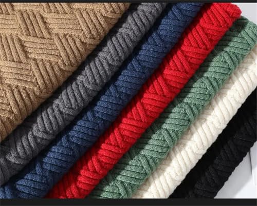 Men Plaid Pullover Sweater Crew Neck Knit Casual Thick Weave Textured Sweaters Jumper4