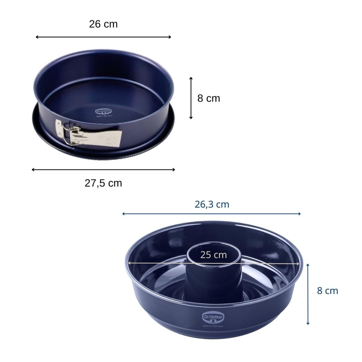 Dr. Oetker 9923350 - Molde con bisagras de 26 cm, impermeable, molde para bisagras, molde savarin 26 cm, molde para tartas chimenea, molde para tartas, molde savarin, molde para tartas chimenea,