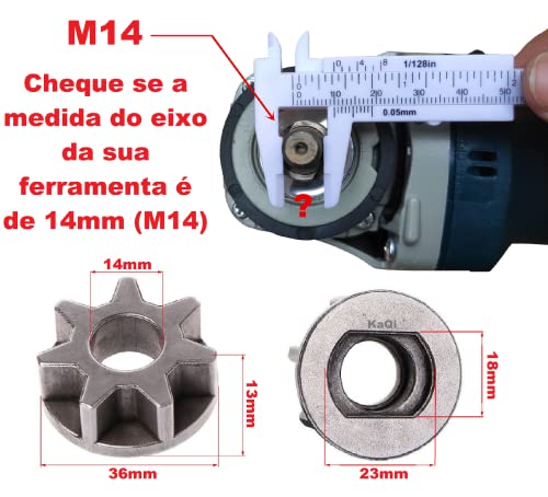Adaptador M14 Engrenagem Eixo Porca Serra Lixadeira Esmerilhadeira Politriz KaQi