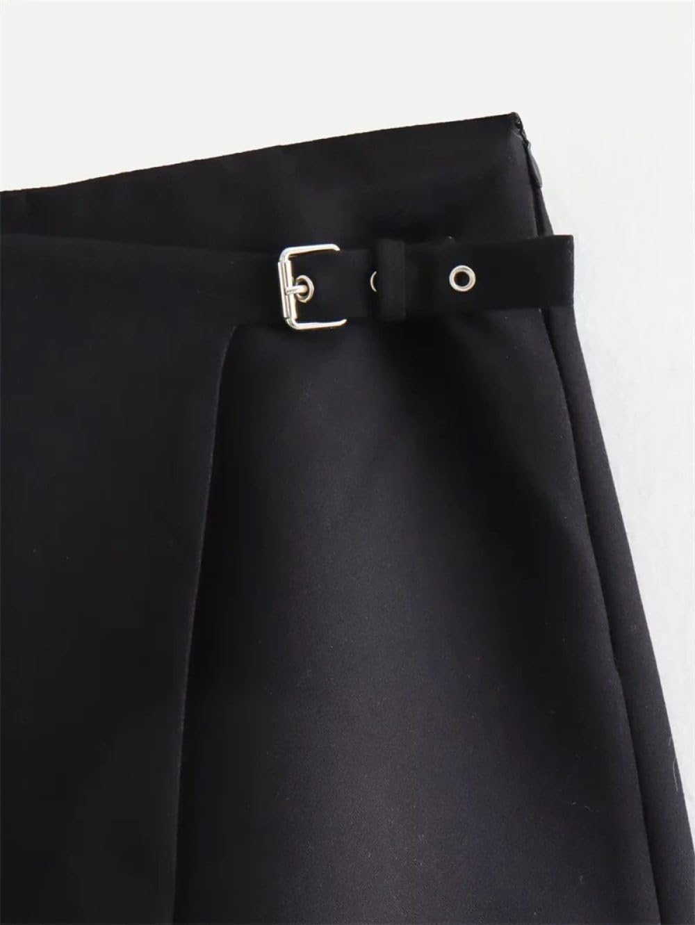 SWEPER Jupe Courte Femme - Mini Jupe Tricotée avec Perles Artificielles pour Femme, Décoration d'hiver, Élégante, Taille Élastique, Douce, Ligne A
