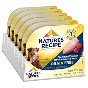 Nature’s Recipe Grain Free Moist Canine Meals, Hen & Venison Recipe, 2.75 Ounce Cup (Pack of 12)