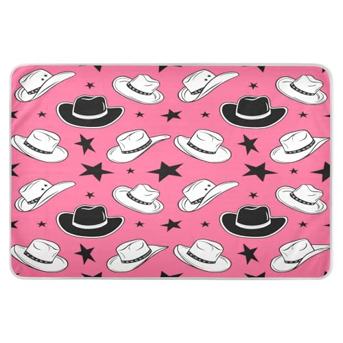 BOESI Graffiti Cowboy Hat and Star Waterproof Pads for Bedwetting and Incontinence, Reusable Pads, Reusable Diaper Pads for Bed, Sofa, Travel