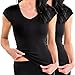 Produktbild HERMKO 61880 2er Pack Damen Kurzarm Funktionsshirt mit V-Neck, Farbe:schwarz, Größe:44/46 (L)