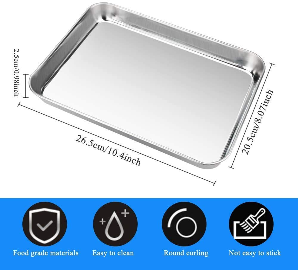 Set Di 2 Teglie Da Forno Antiaderenti 34,5x25x2,5 Cm - Acciaio Al Carbonio, Resistenti Fino A 500°C
