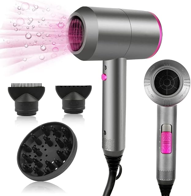 CASAMAA Hair Dryer 2000W Professional Hairdryer Powerful AC Motor Quick Drying Ionic dryer with 2 Speed 3 Heat Setting, Cool Shot Button with 1 Diffuser & 2 Concentrator for Multi Women Man Hairstyles