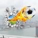 ORDERIN Cute 3d Mural Fire Football Removable Wall Stickers for Kids Children Room Home Wall Decor