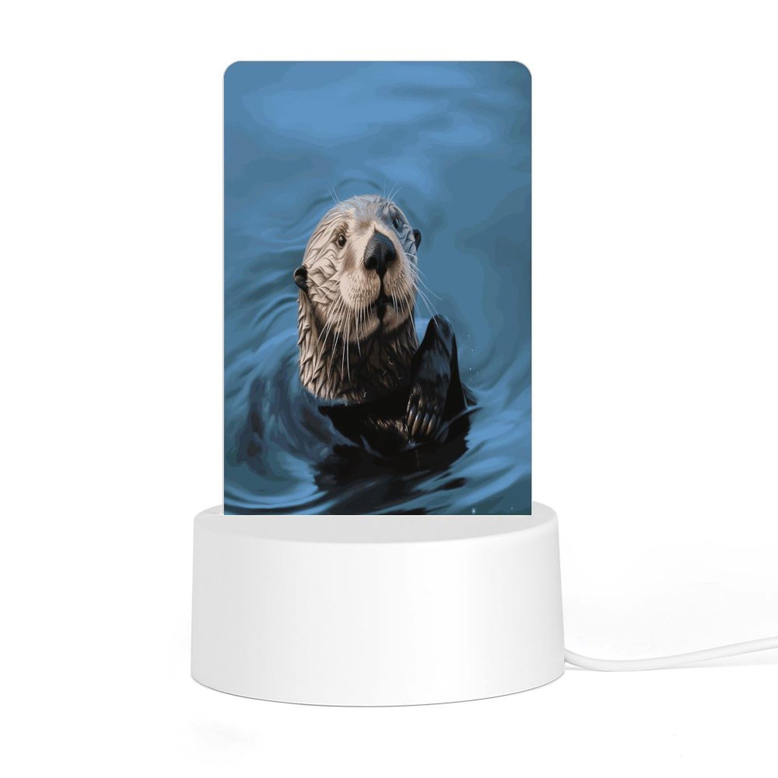 Adfgyerh Style Sea Otter(1) Night Light Acrylic Material Easy Installation, Home Decor Usb Interface Power Supply, Lamp For Restaurant Bar Cafe Room Decor