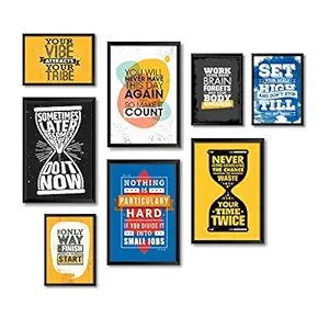 PAPER PLANE DESIGN Quotes Wall Framed Posters (2 Sizes, set of 8 frames) (VIBE)
