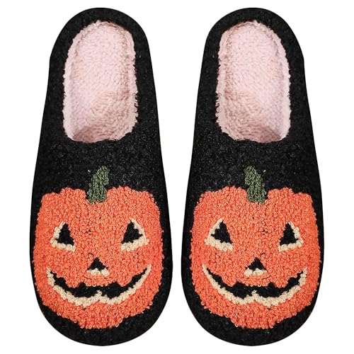Christmas Green Slippers for Women Men Halloween Spooky Fuzzy Fluffy House Slippers Warm Cozy Indoor Outdoor Shoes